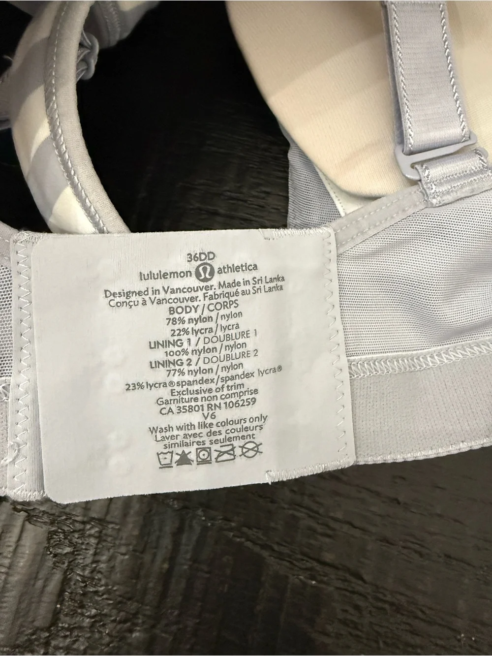 lululemon athletica Gray and White Striped Women's Supportive Sports Bra